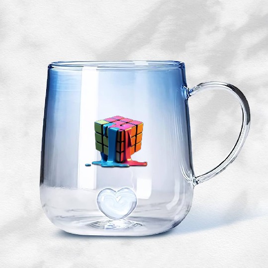 Rubiks Cube Gradient Glass Mugs
