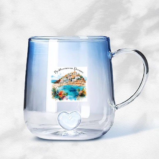 Mediterranean Dreams Gradient Glass Mugs