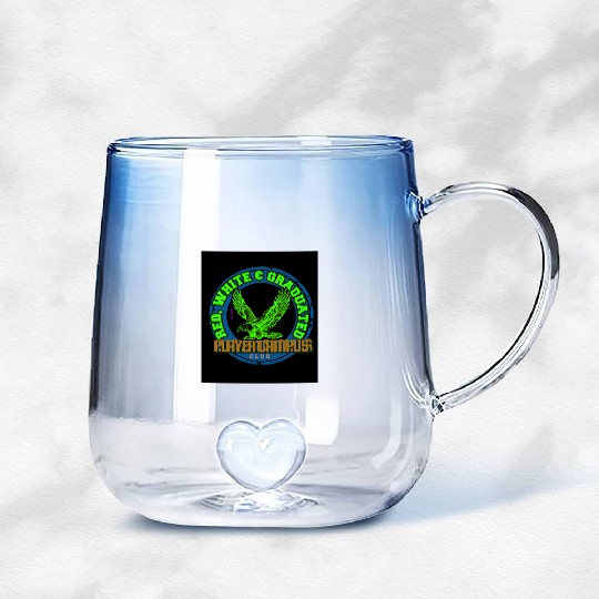 flying hawk emblem Gradient Glass Mugs