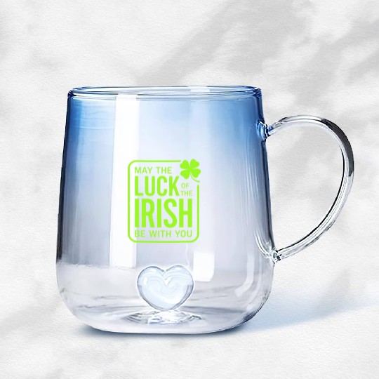 May The Luck Of The Irish Be With You Gradient Glass Mugs