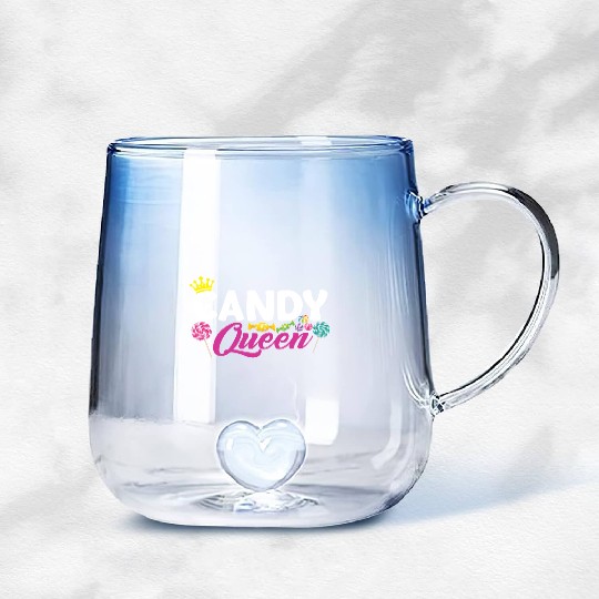 Funny Candy Queen Lollipop Lover Design 01 Gradient Glass Mugs