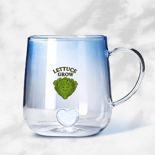 Vegetable Gardening Lettuce Gradient Glass Mugs
