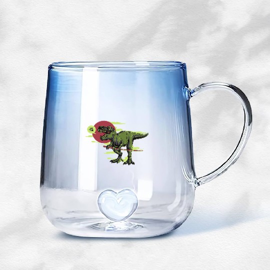 Dino Katana Master Gradient Glass Mugs