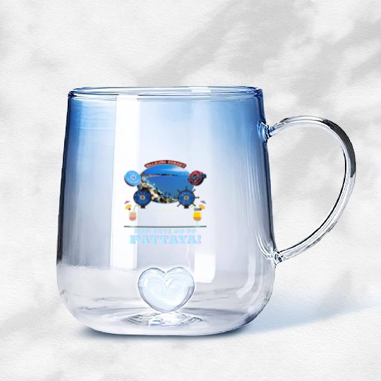 Good Guys go to Heaven. Bad Guys go to Pattaya !! Gradient Glass Mugs