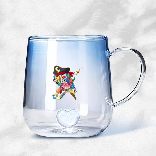 Halloween Dabbing Zombiecorn Zombie Pirate Unicorn Gradient Glass Mugs