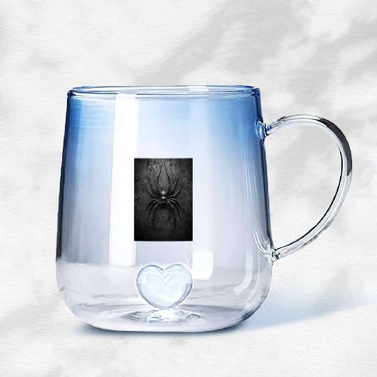 Black Widow Style Spider Art Gradient Glass Mugs