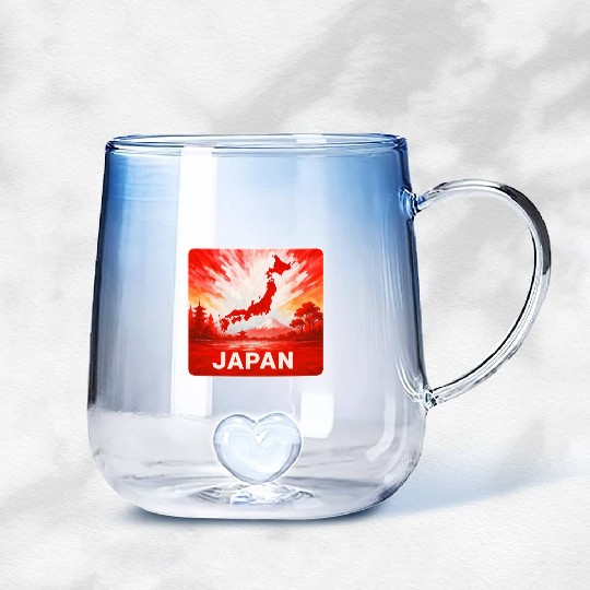 Japan - Land Of The Rising Sun Gradient Glass Mugs