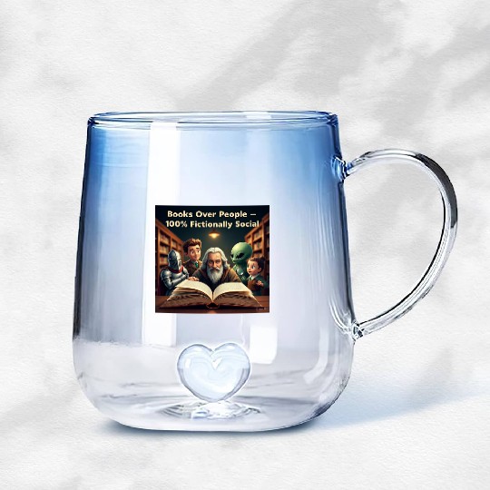 Fictional Alien and Wizard Book Lovers Gradient Glass Mugs