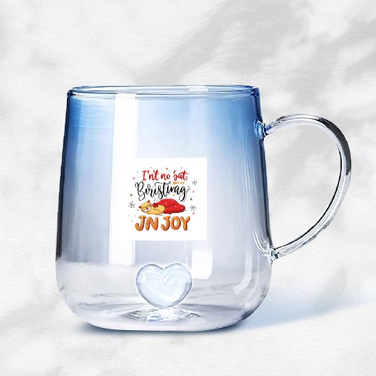 Festive Cat Joy Christmas Design Gradient Glass Mugs
