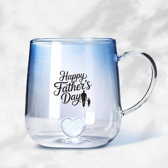 Happy Father’s Day – Stylish Typography Design Gradient Glass Mugs