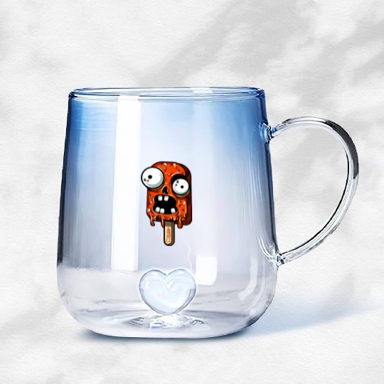 ice cream zombie 02 Orange grunge sour scream Pop Gradient Glass Mugs