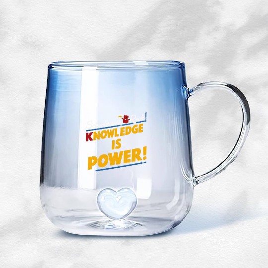 Schoolhouse Rock Knowledge is Power Back to School Gradient Glass Mugs