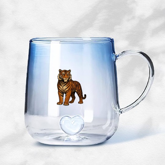 Tiger - Wild Animal Gradient Glass Mugs