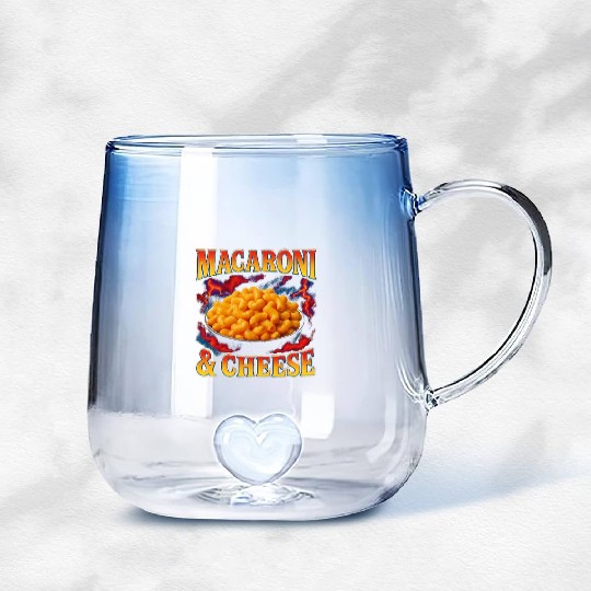 Macaroni And Cheese Favorite Food Weird 90s Gradient Glass Mugs