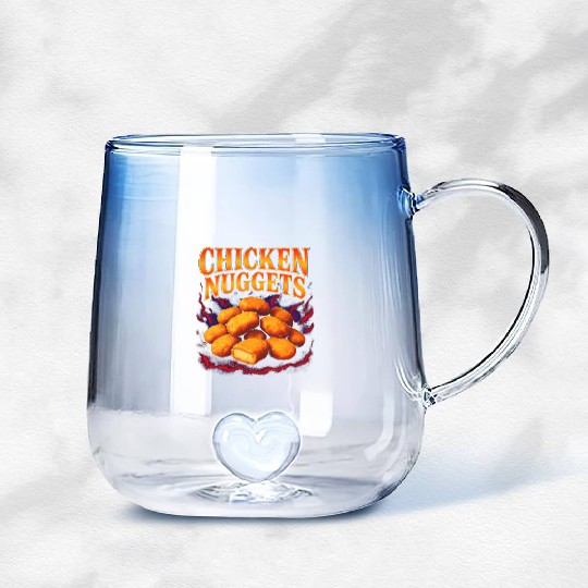 Chicken Nuggets Favorite Food Weird 90s Nuggets Gradient Glass Mugs