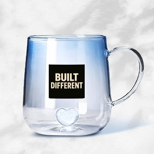 Empowering Built Different Motif Gradient Glass Mugs