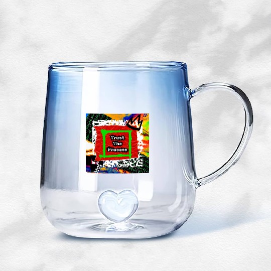 Trust The Process Graffiti Style | Green Version Gradient Glass Mugs