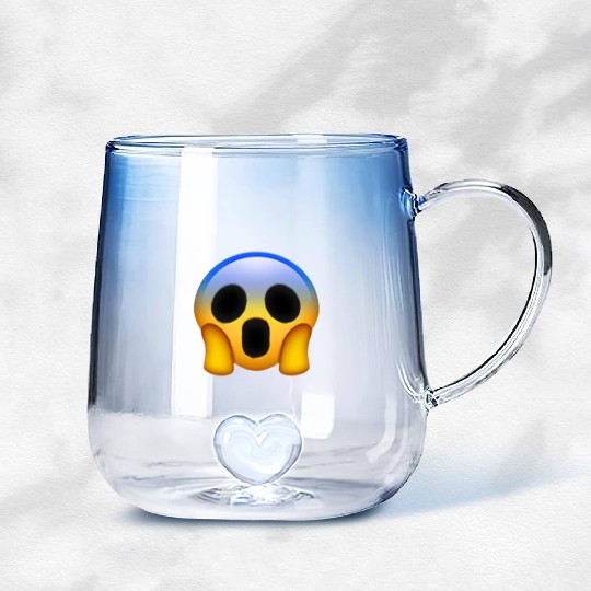 Expressive Scream Emmoticon Gradient Glass Mugs