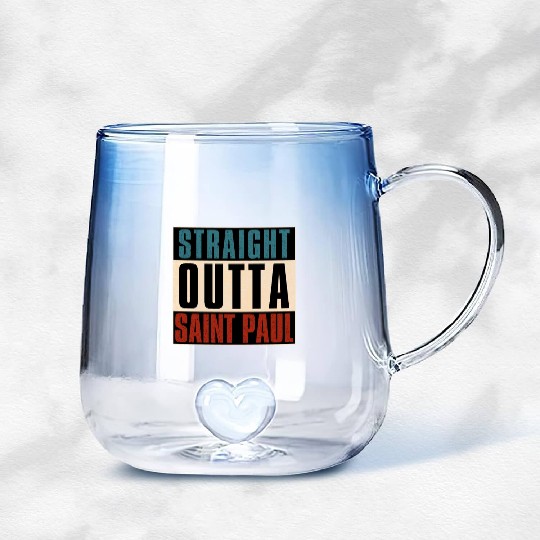 Straight Outta Saint Paul Minnesota MN Gradient Glass Mugs