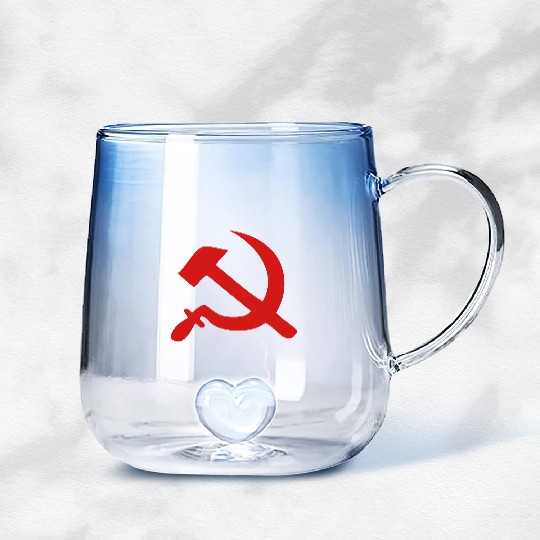 hammer and sickle Gradient Glass Mugs