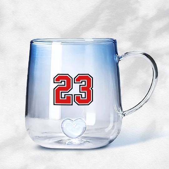 23 sports jersey football number Gradient Glass Mugs