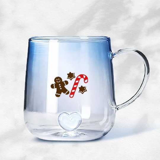 Lebkuchen Gingerbread man Gradient Glass Mugs