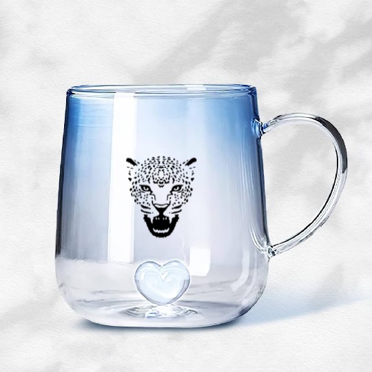 cheetah Gradient Glass Mugs