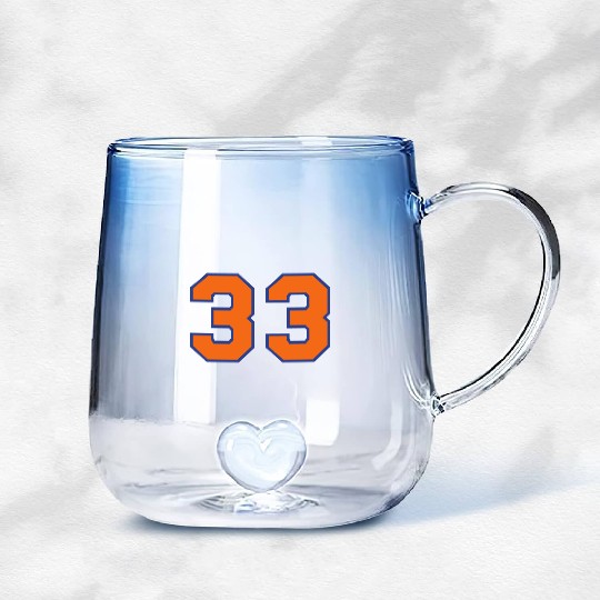 Sports Jersey - Number 33 Thirty Three XXXIII Gradient Glass Mugs