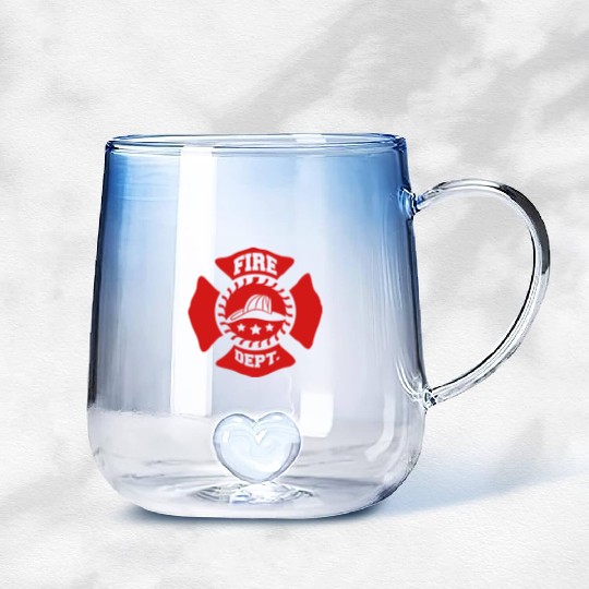 Fire Brigade logo symbol design Gradient Glass Mugs