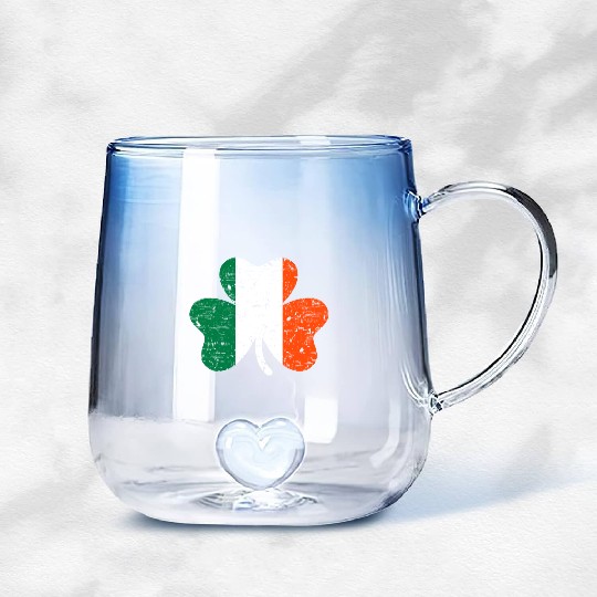 Ireland Shamrock Gradient Glass Mugs