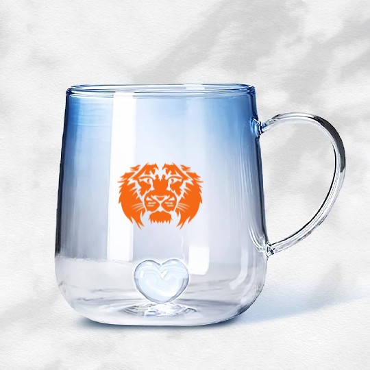 lion king animal head 7092 Gradient Glass Mugs