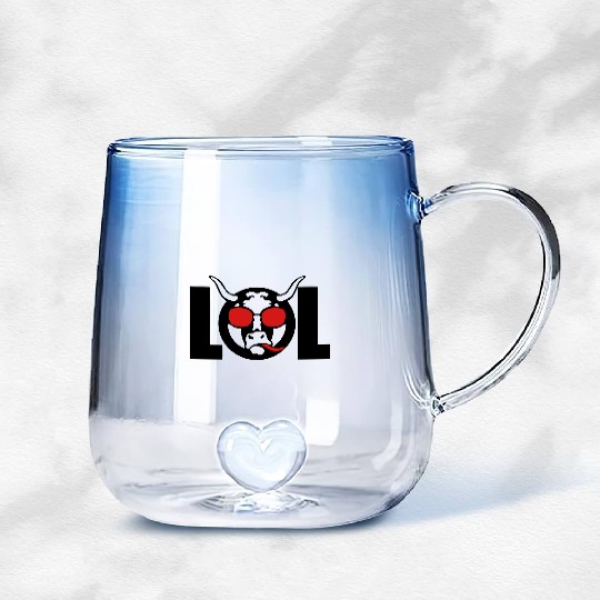 lol funny cow laughing out loud Gradient Glass Mugs
