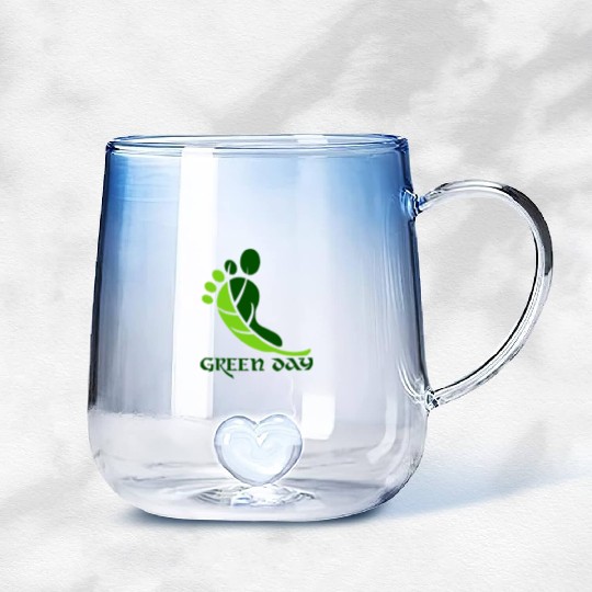 Green day Gradient Glass Mugs