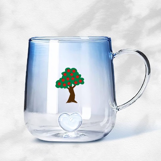 ♥ټApple Tree-Eat More Awesome Fruitټ♥ Gradient Glass Mugs
