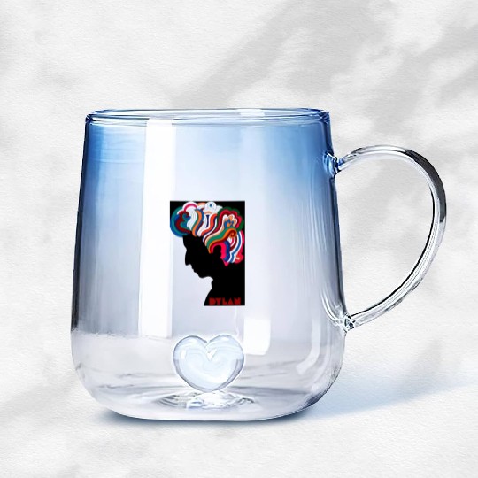 Bob Dylan icon Gradient Glass Mugs