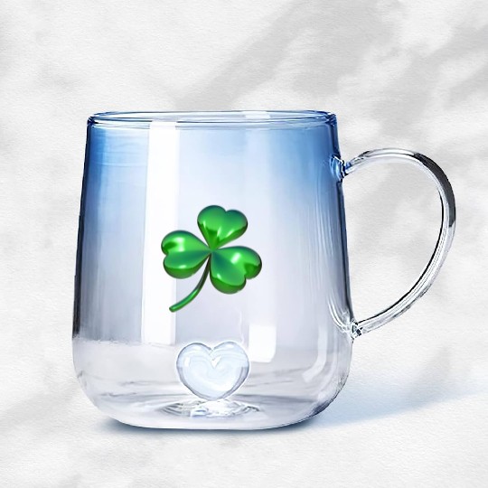 3D Shamrock Gradient Glass Mugs