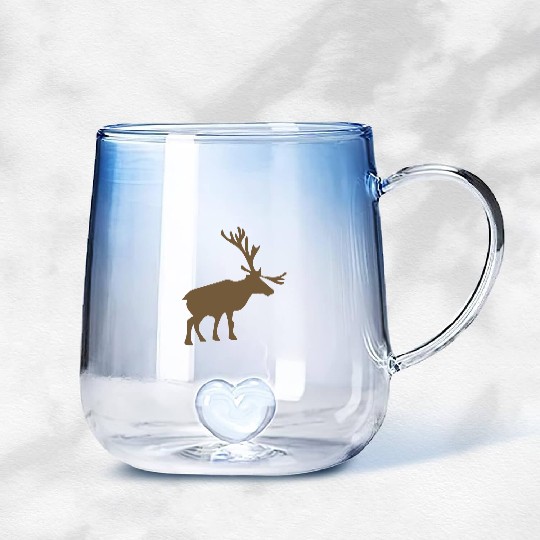 Reindeer Gradient Glass Mugs