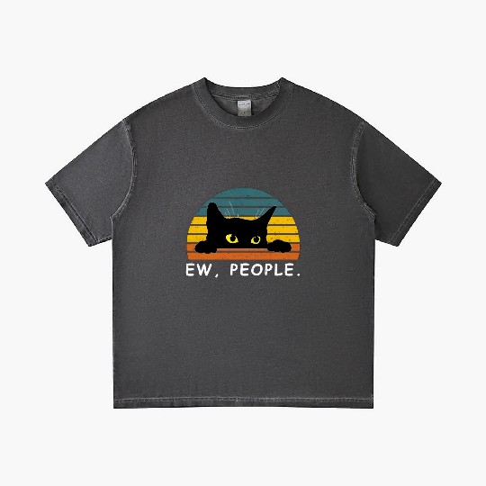 Black Cat Gradient T Shirts Funny Ew People Cat Lovers Gradient T Shirts
