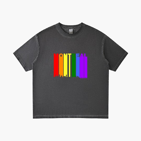 Montreal Quebec Skyline Rainbow LGBT Gay Pride Gradient T Shirts
