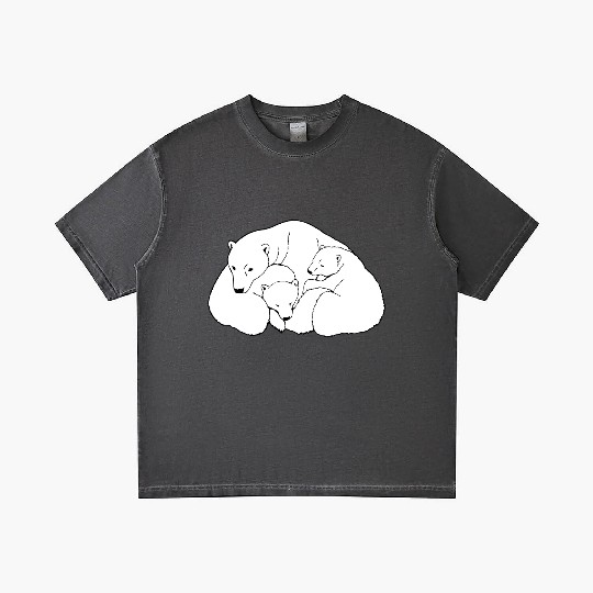 Polar Bear w. Cubs Twins Gradient T Shirts