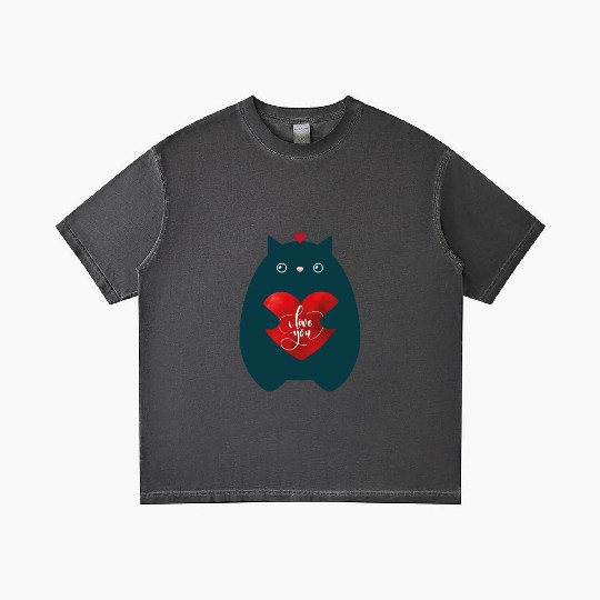 Cat In Love-I Love You-Cute Kitten Valentine Day Gradient T Shirts