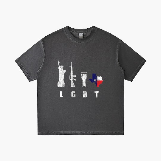 Liberty Guns Beers Texas Support LGBT Gradient T Shirts