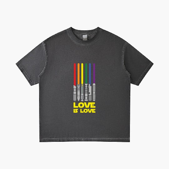 Lightsaber Rainbow - Love Is Love Gradient T Shirts