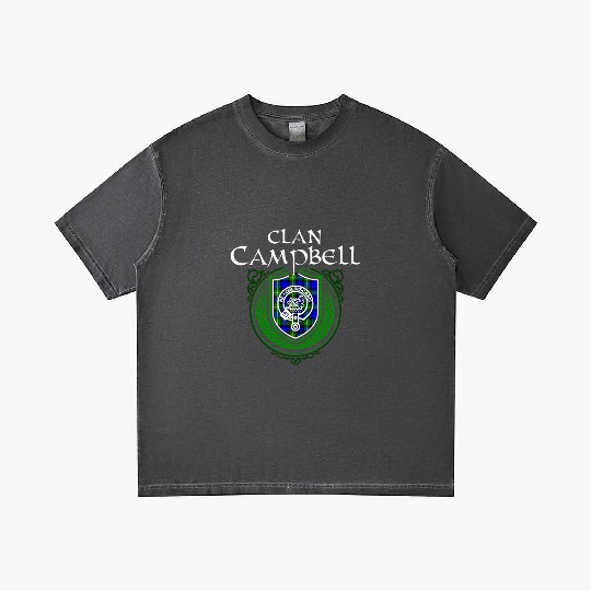 Campbell Surname Scottish Clan Tartan Crest Badge Gradient T Shirts