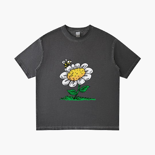 COMMON DAISY FLOWER Bee Cartoon Comic Gradient T Shirts