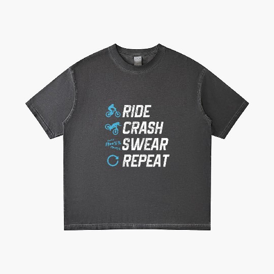 Mountain Bike - Ride Crash Swear Repeat Gradient T Shirts