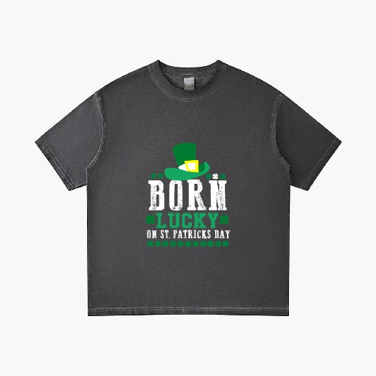 Born Lucky on St Patricks Day Birthday Toddler Gradient T Shirts