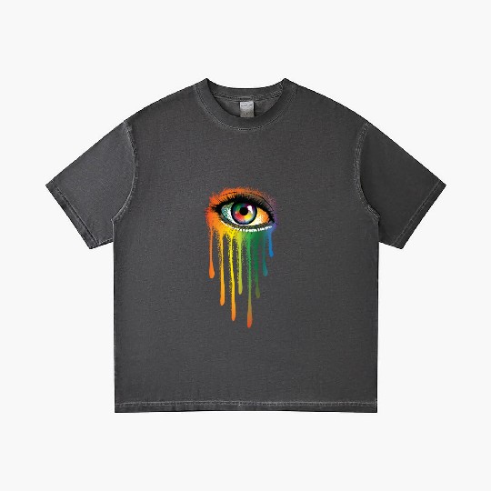 Crying Colorful Tears Sad Eyes Artistic Watercolor Gradient T Shirts