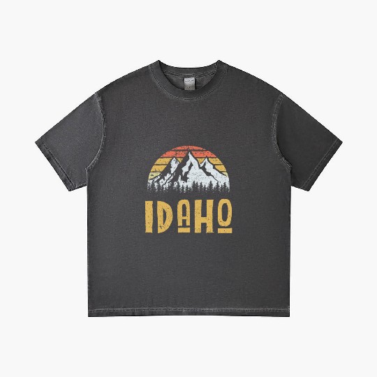 Vintage Retro Id Idaho Us Mountain State Gradient T Shirts