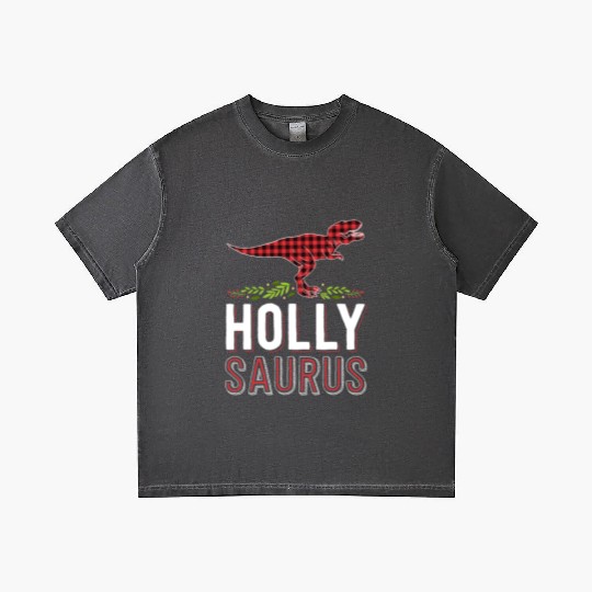 Holly Saurus T Rex Red Plaid Matching Family Gradient T Shirts